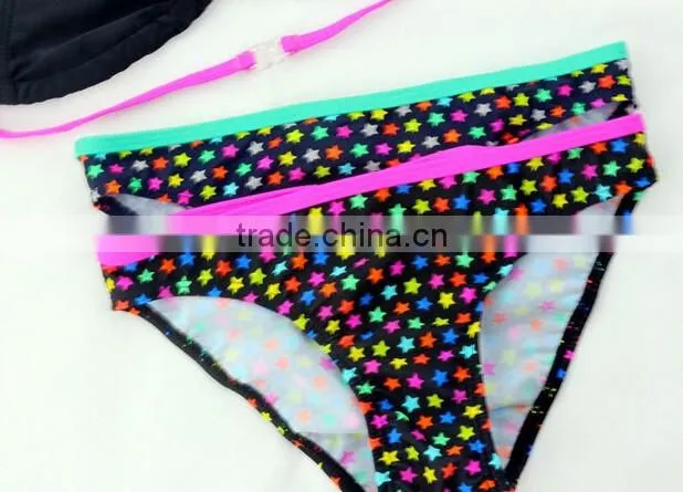 Girls Kids Cartoon Print Bikini Set Child Stars Swimwear Swimming Bathing Suit