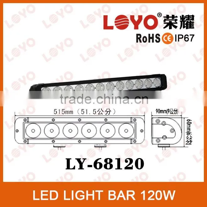 Hot ! single row 10W each Off road LED Light Bar, 20.3'' 120W led driving light bar