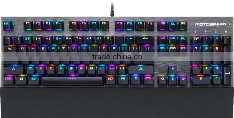Computer gaming keyboard mechanical RGB metal keyboard with software driver support user-defined functions