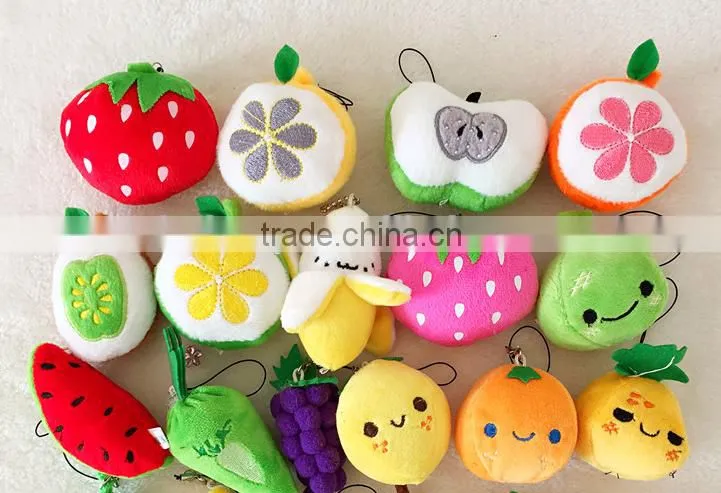 fruit keychain plush toy /plush keychain wholesale/ Yangzhou XMD plush toy