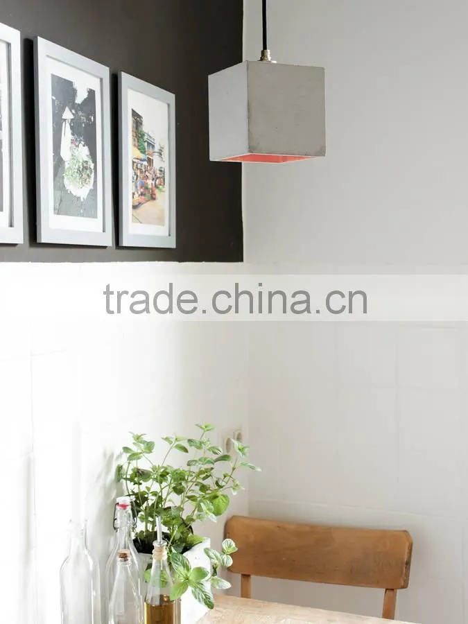 10.7-10 carefully casted square drop hand crafted concrete light pendant lamp every single lamp is truly unique