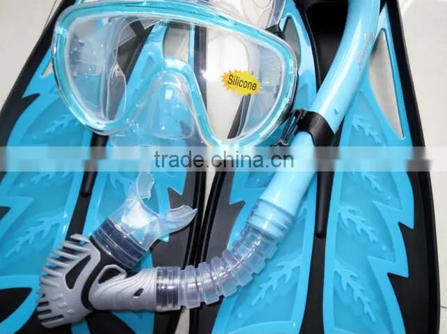 Cozy diving fins,diving mask and snorkel,silicone diving learning equipment