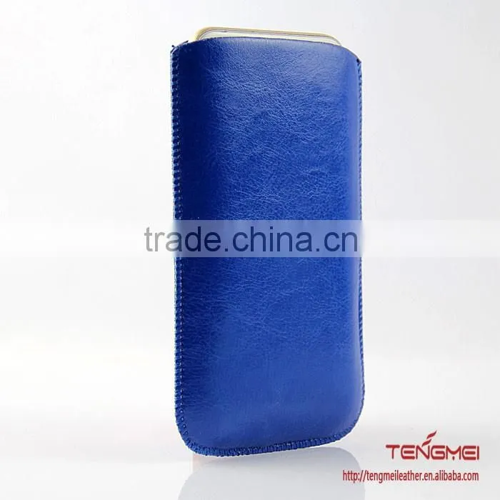 oil leather mobile phone bag easy carrying, for HTC phones universal case