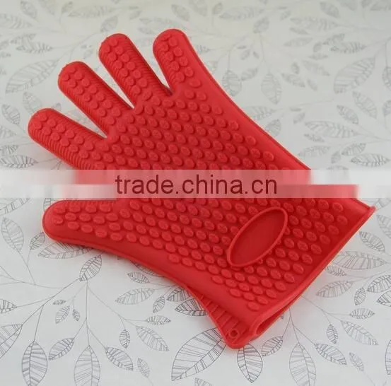 High quality Kitchen Heat Resistant Silicone Glove/ Oven Pot Holder Baking BBQ Cooking Mitts
