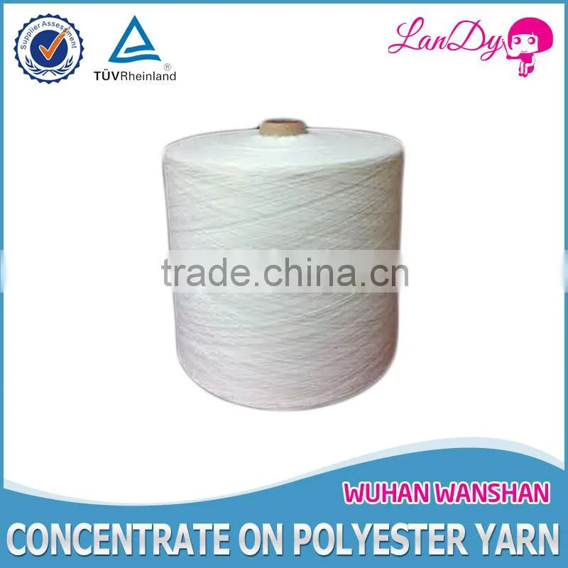 Manufacturer directly wholesale 50/3 Optical white 100% spun polyester yarn in cone or hank yarn