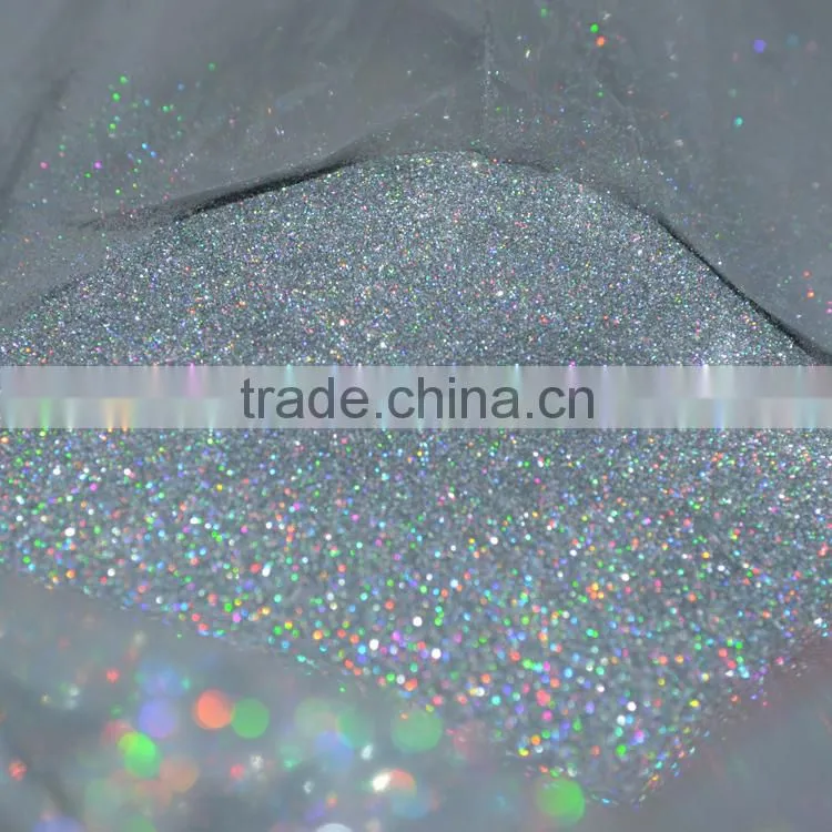 1mm Hologram laser silver color Glitter Powder for christmas decoration