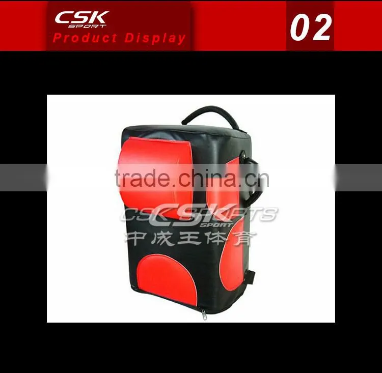 Coach training boxing punching pad