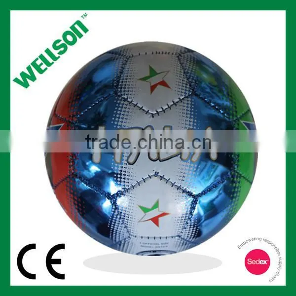 Machine stitched promotional mini metallic PVC football