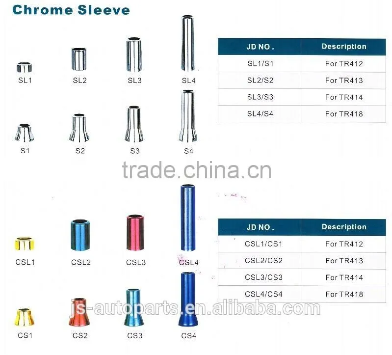 TR#418AC Chromed sleeve & cap Snap-in Tubeless tire Valves