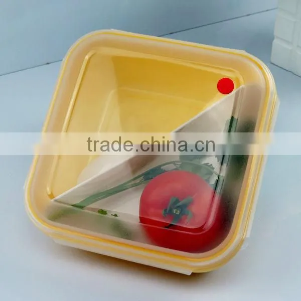 leakproof Plastic Food Lunch Love Bento Box Storage Container Pale Yellow Clear