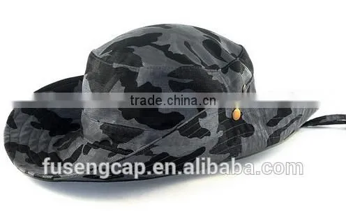100% cotton camouflaged multi panel bucket cap fisherman hat fishing cap