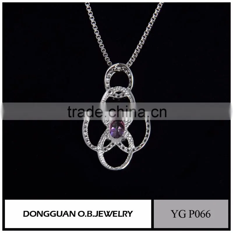 High Quality Pink Zircon Necklace /Silver Necklace/Necklace Women Wholesale
