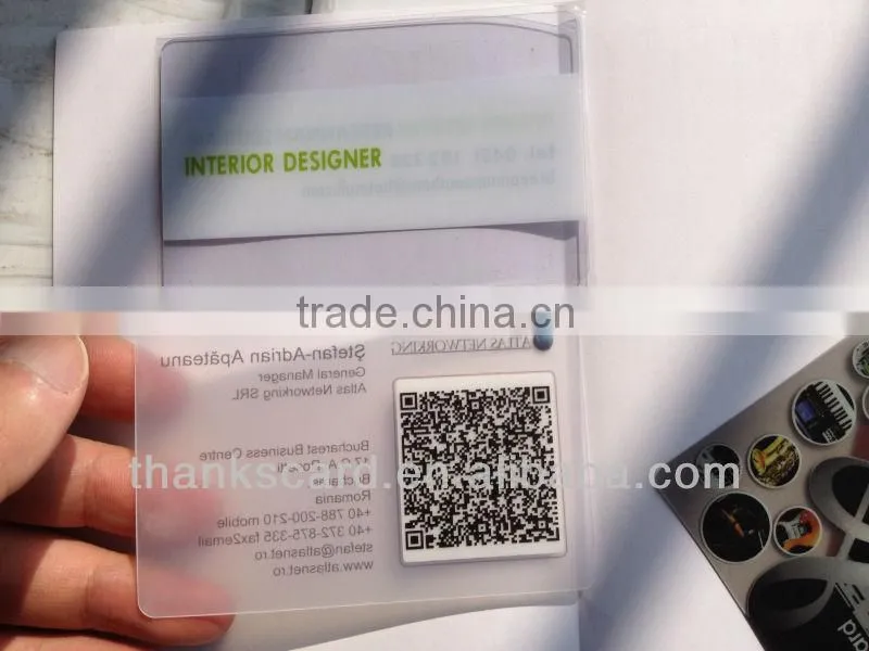 Free Design~~!! Best Material PVC transparent gift card/ Plastic clear card/ Clear matte transparent card