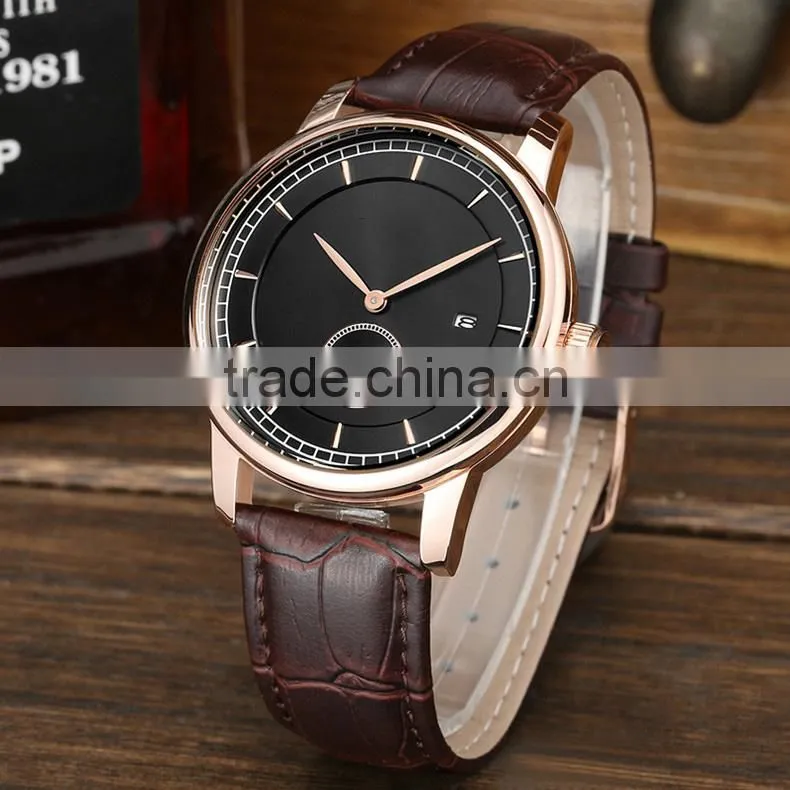 2015 Top Brand Best Fashion Genuine Leather Watches Men Wrist Watch,leather western wrist watches