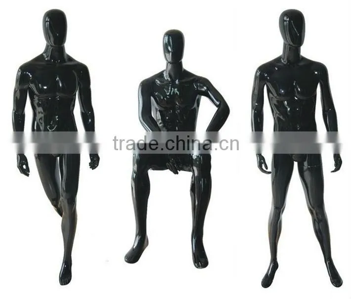 2015 fashion fiberglass black head mannequin black plastic model head HZ-855
