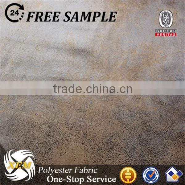 Polyester Bronzed Faux Suede Leather Fabric for Upholstery