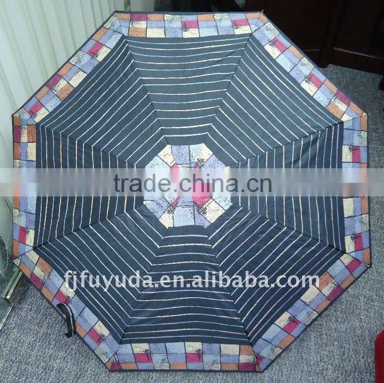 21inch 8k 3 folding lady red printed good quality umbrella