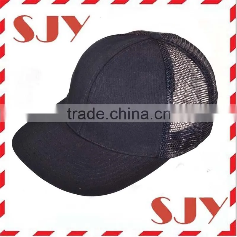 Blank wholesale flat bill camo trucker mesh cap