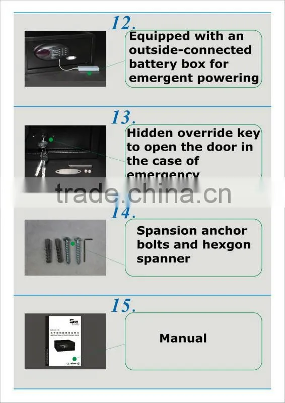 LED digital electronic laptop safe box for hotel
