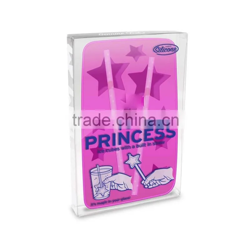 2014 hot sell ICE PRINCESSice tray & straws Silicone ice maker