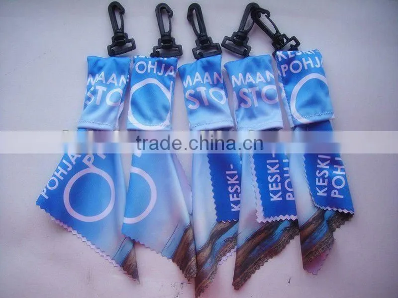 promotional microfiber key chain cleaning cloth/eyeglasses cleaning cloth/key chain cloth