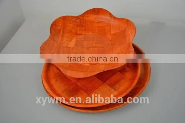 Unique woven wooden salad bowls