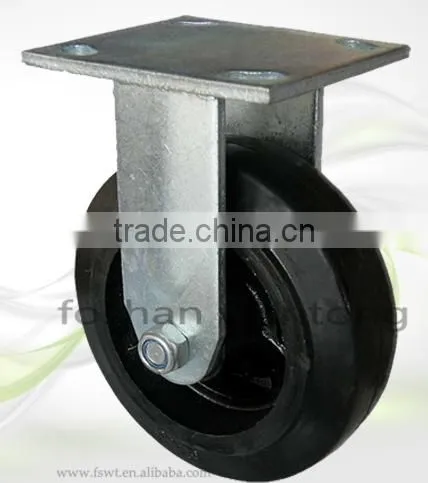 4''5''6''8'' Hardware Fixed Roller Bearing Cast Iron Rubber Caster Wheel
