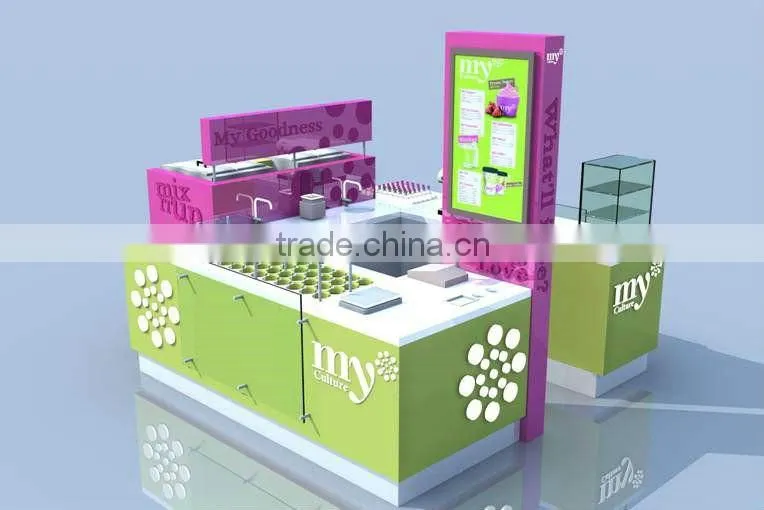 Customized square juice bar&juice kiosk&Pine apple kiosk with unique 3d design