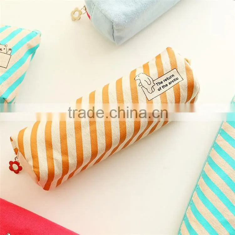 wholesale custom clear canvas zipper fashion stationary pencil cases