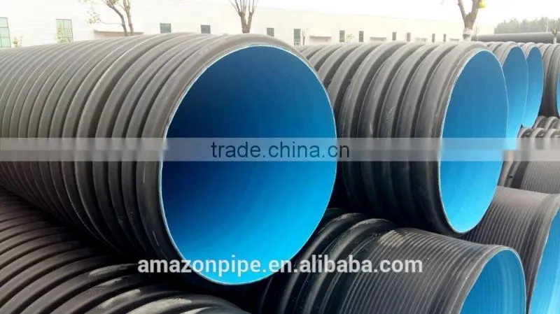 DWC drainage pipe HDPE double wall corrugated pipe SN4 SN8