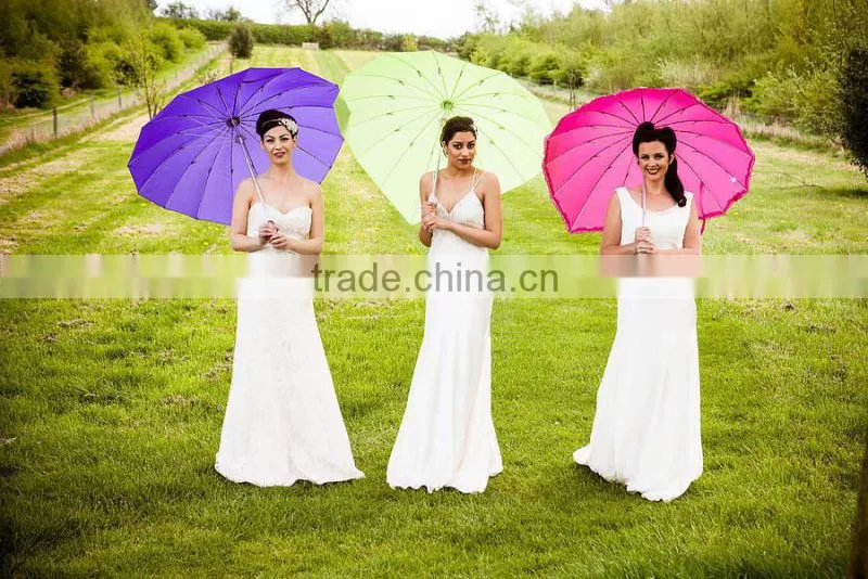 red heart shape umbrella for wedding,ladies umbrella