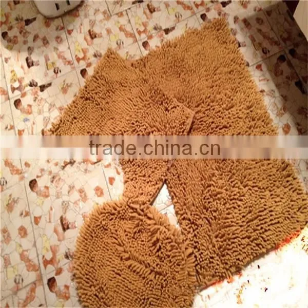 wholesale thin pvc back microfiber chenille bath mat