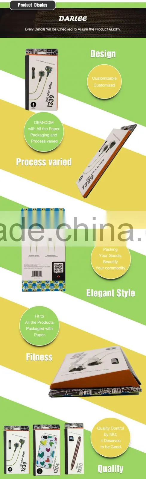 GuangDong manufacture unique design custom logo recyclable headphone earphone paper packing boxes