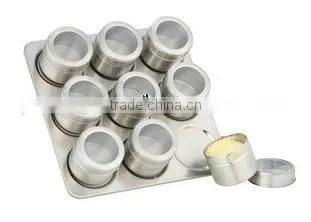 6 in 1 magnetic stainless steel spice jar rack