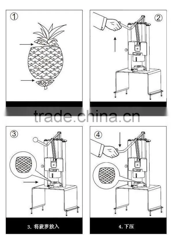 good quality pineapple peeling peeler and coring machine/pineapple core remover (Skype:peggylpp)