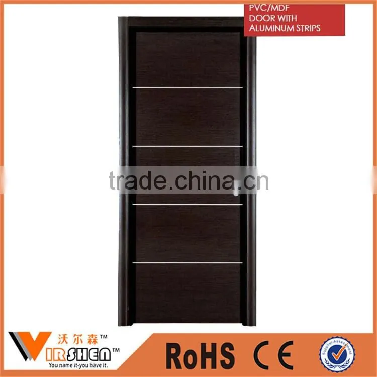 Veneer wooden flush door price PVC /MDF wood door in china