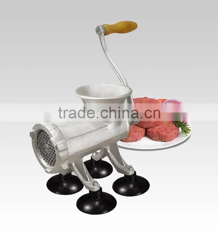 manual cast iron electro-plated tin meat mincer No.8 plastic funnels