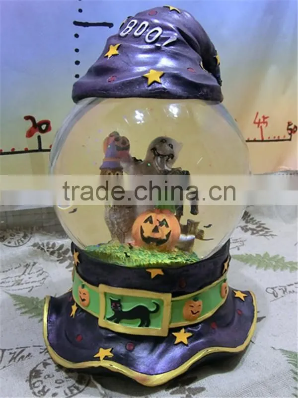 Custom Resin Wizard Hat Musical Halloween Snow Globe