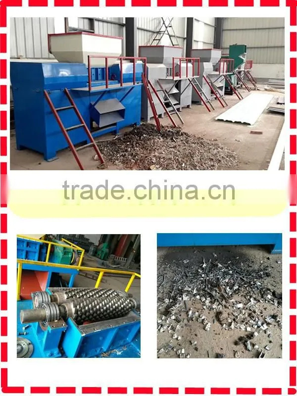 Philippines twin shaft 37kw waste tin can shredding machine small model