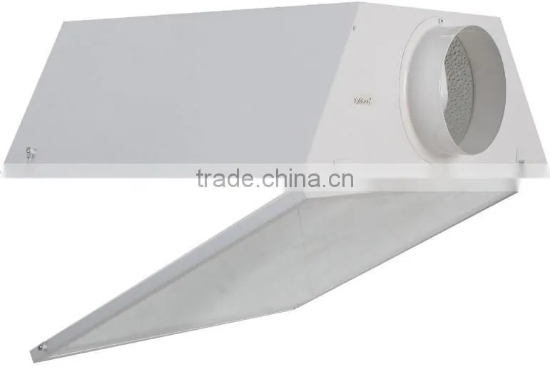 Hydroponic Air Cooled Grow Light Reflector with 6 Inch Duct and Glass Panel