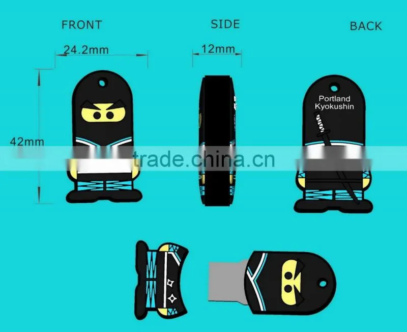 Manufacturer provides straightly ideas fashion gifts Usb disk shell Ninja Usb disk