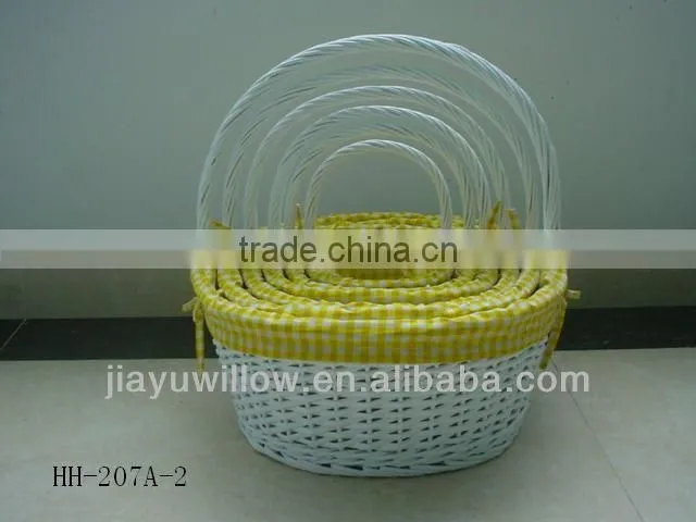 Bowknot lined willow Wicker baskets