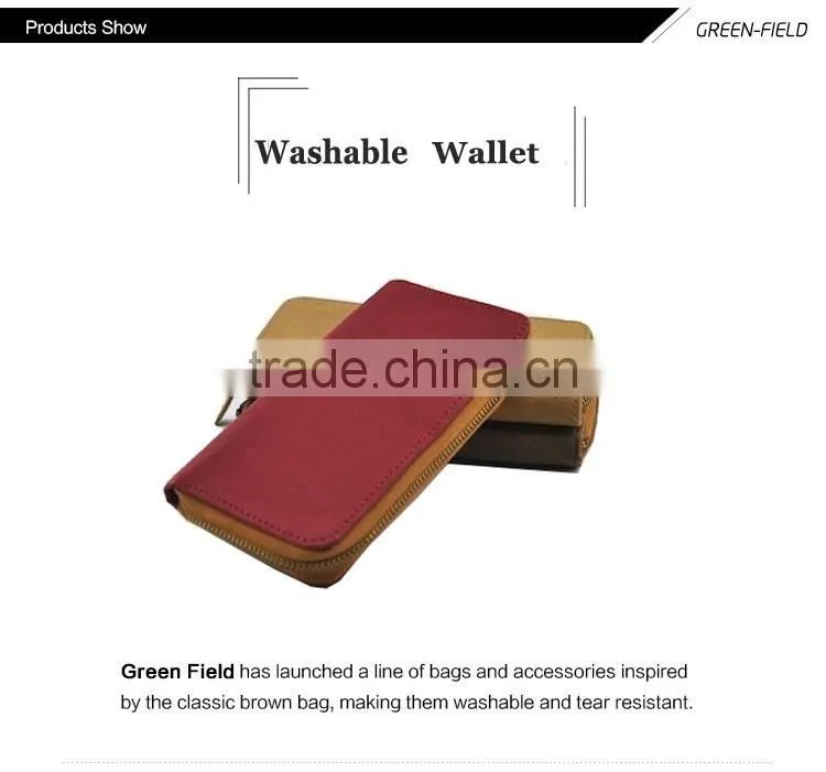 ladies hand bags women wallet, zipper design wallet washable kraft paper