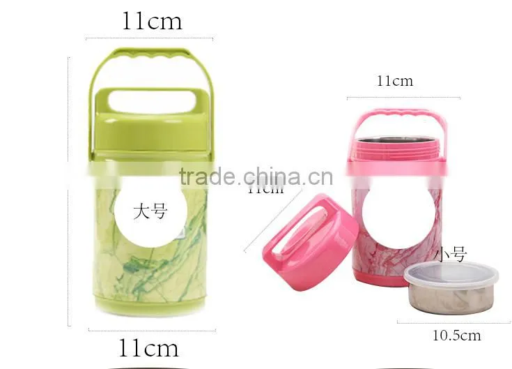 Wholesale stock small order With handle double layers all steel tankbento boxes