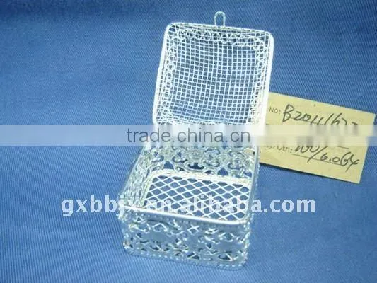Square silver wire christmas small cake boxes