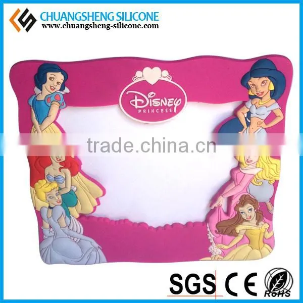 2016 most popular colorful silicone picture frames, PVC photo frame, lovely wooden frame