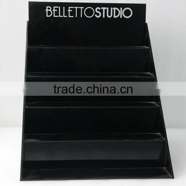 Custom 5 tier Black Perspex Organic Glass Acrylic Displays and Shelf