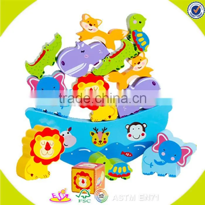 Wholesale intelligent wooden balance blocks game toy funny baby wooden balance blocks game W11F005