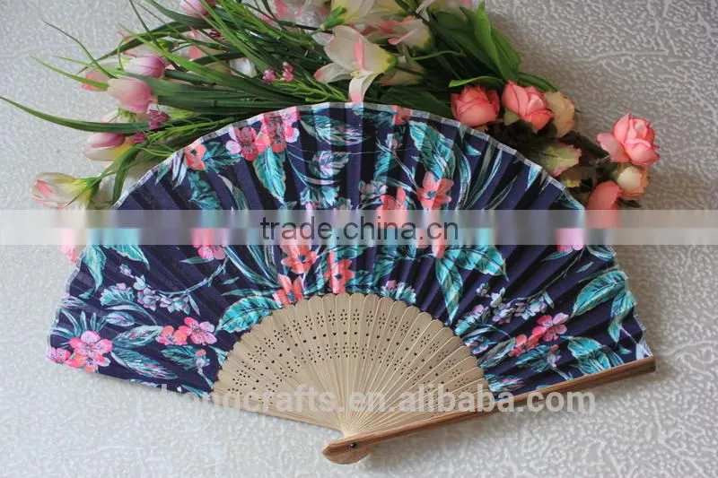 New arriving bamboo foldable fabric fan for gift