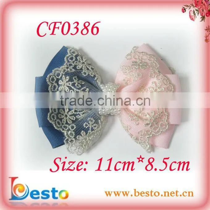 CF0475 New design fancy small grosgrain hair bow for baby